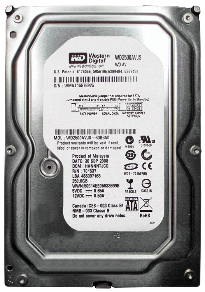 هارد کامپیوتر اینترنال وسترن دیجیتال (WD) 3.5 اینچی 250 گیگابایت استوک ( ریفر )