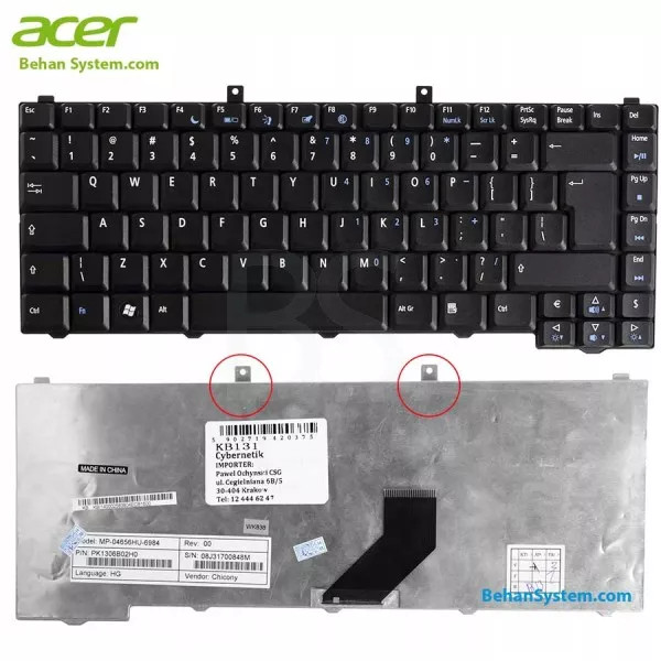 کیبورد لپ تاپ Acer Aspire 9110