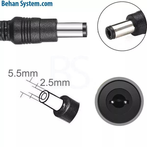 آداپتور 24W 12V 2A فیش نرمال 5.5x2.5 میلی متر
