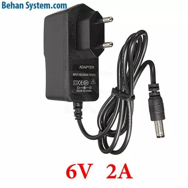 آداپتور 6V 2A فیش نرمال 5.5x2.5 میلی متر