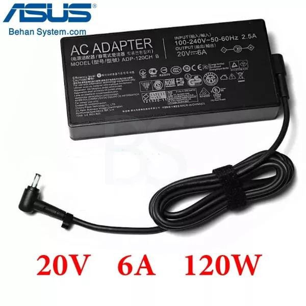 شارژر لپ تاپ ASUS 120W 20V 6A فیش 4.5x3.0 سوزندار